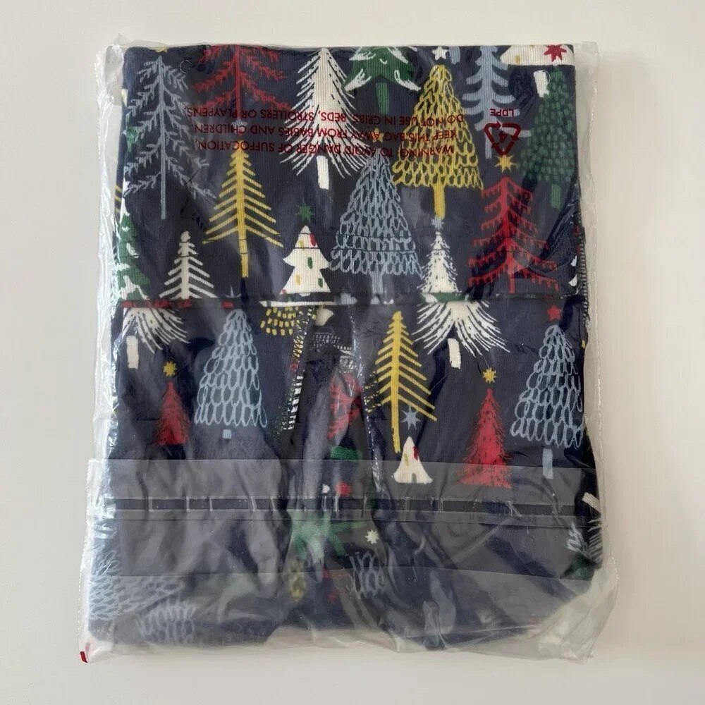 Hanna Andersson Holiday Long John Pajamas Set Winter Christmas Trees Toddler 2T